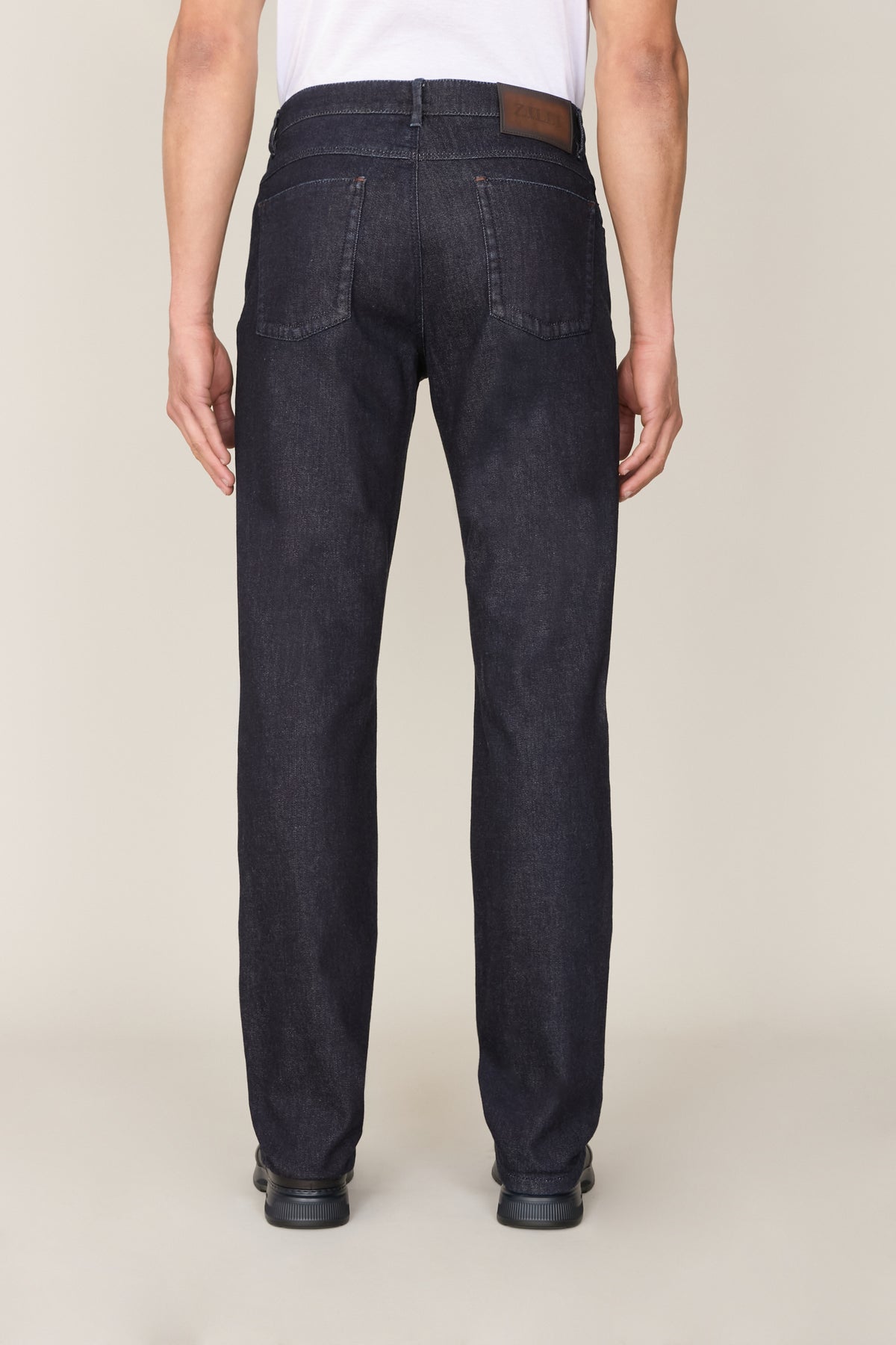 Pantalon droit en denim - Blue Navy