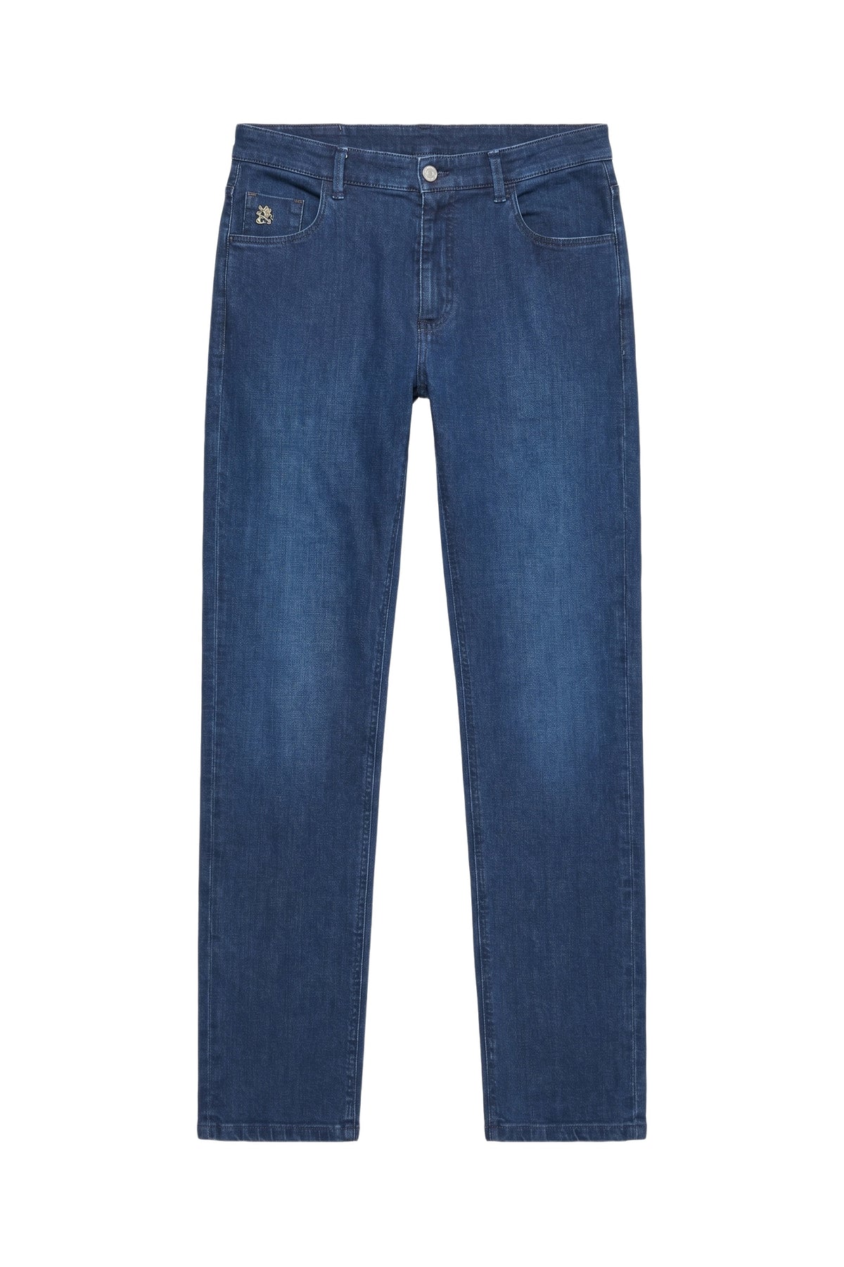 Pantalon taille basse en denim - Blue & Beige
