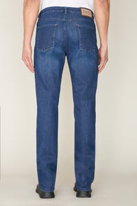 Pantalon taille basse en denim - Blue & Beige