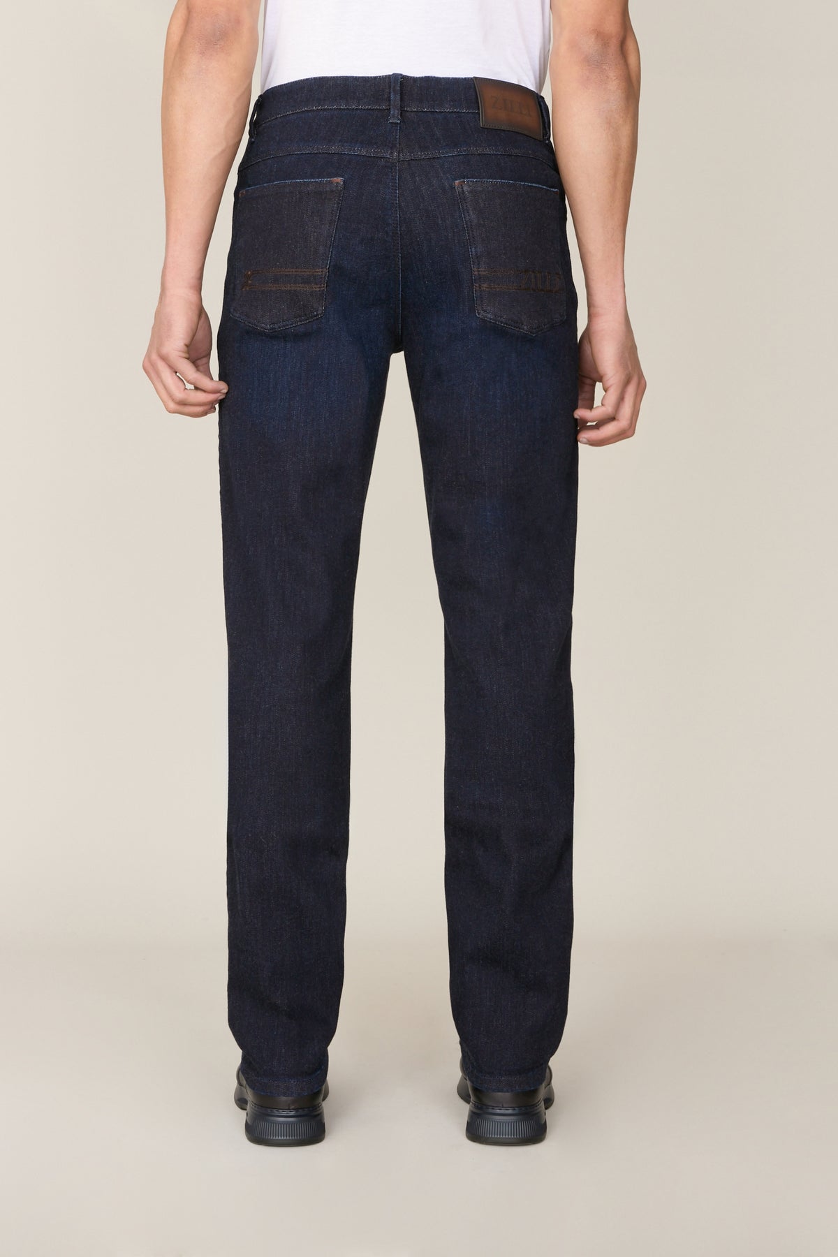Pantalon droit en denim - Blue Navy