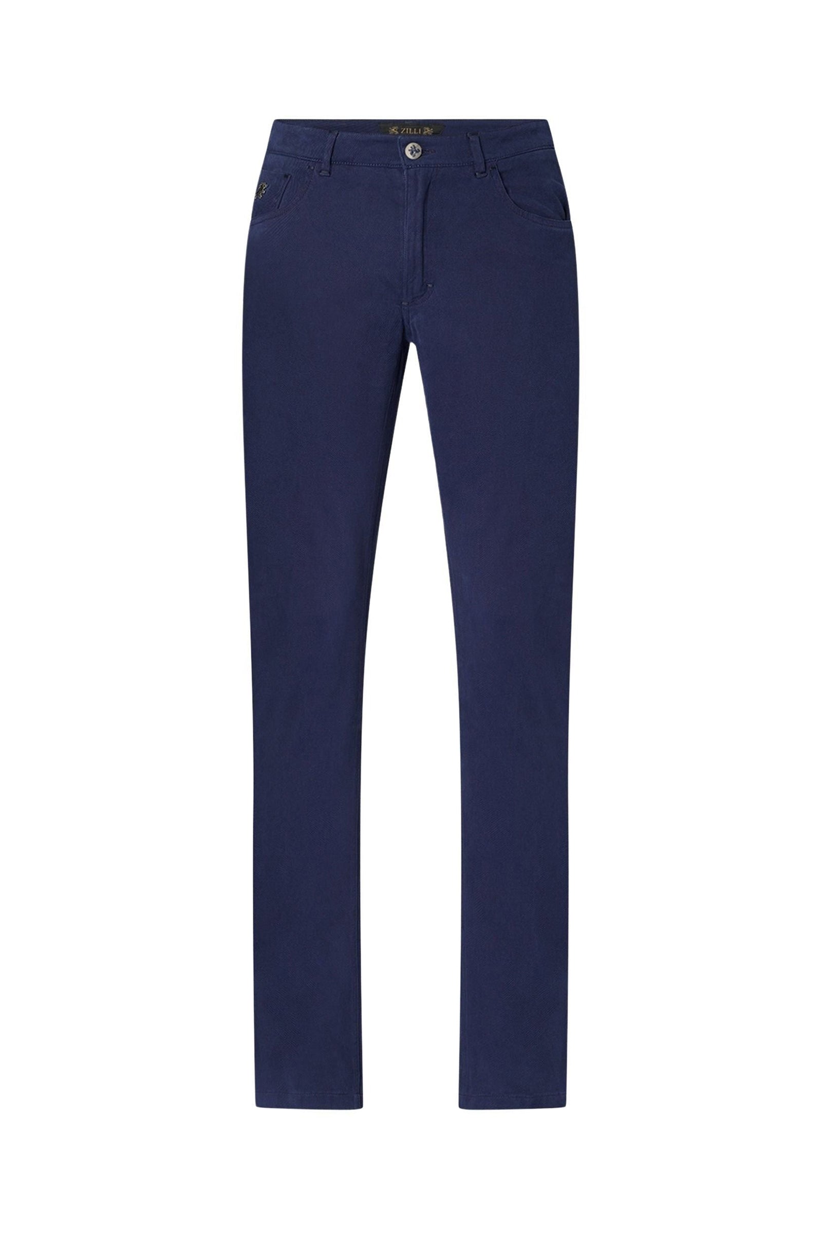 Pantalon chino à surpiqûres - Bleu