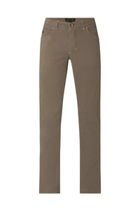 Pantalon chino à surpiqûres - Marron