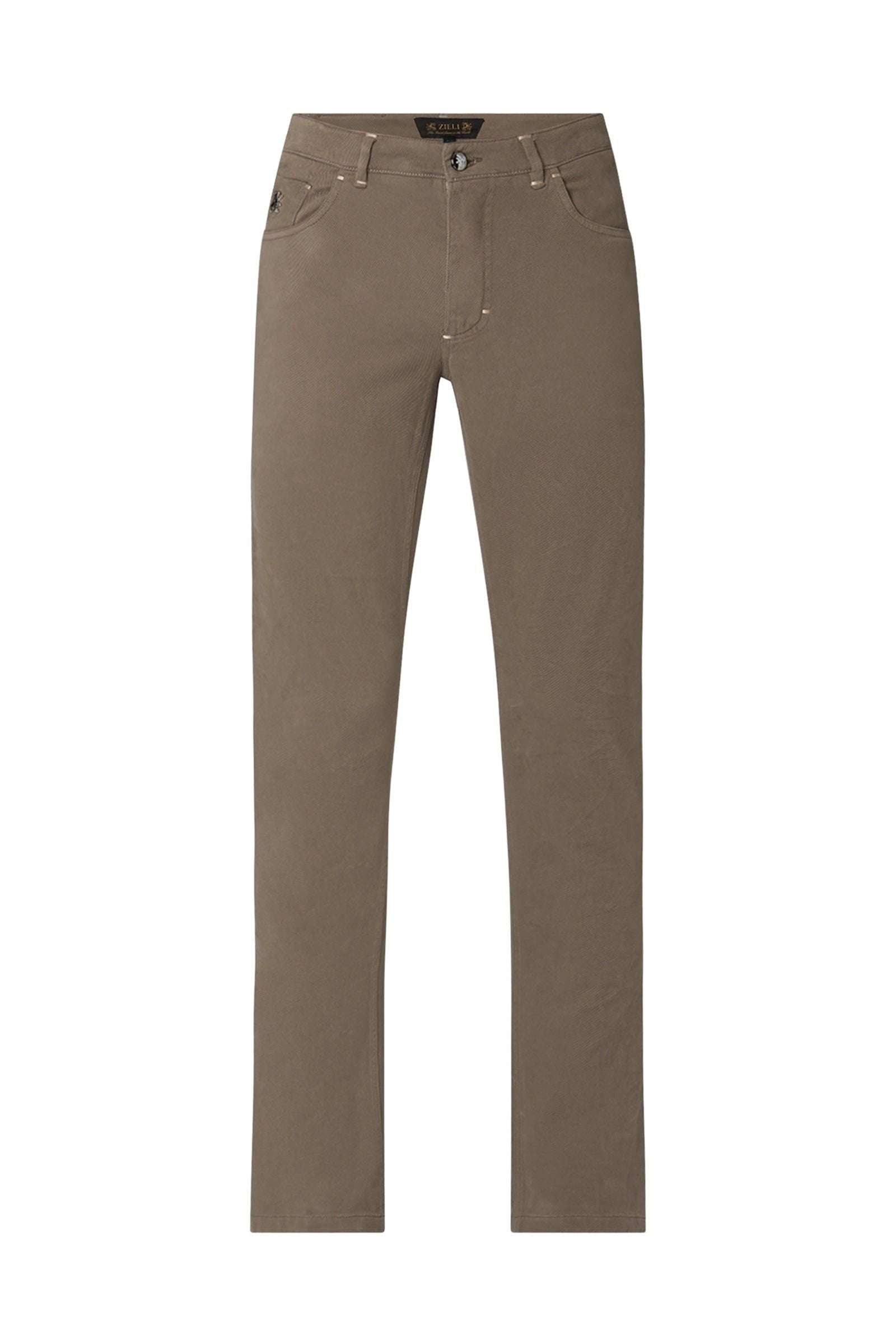 Pantalon chino à surpiqûres - Marron