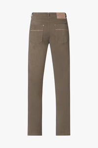 Pantalon chino à surpiqûres - Marron