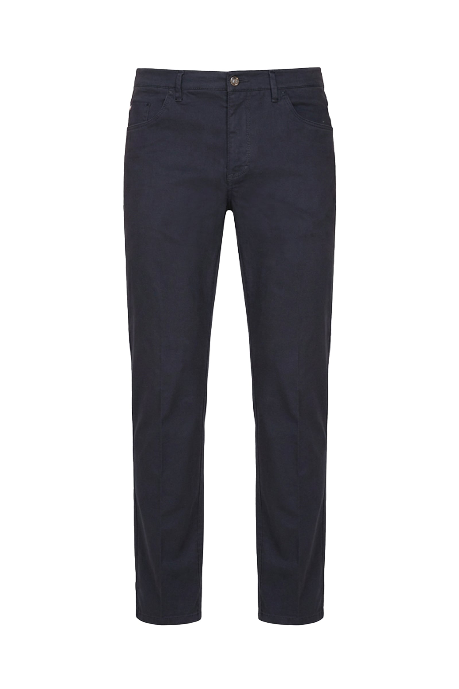 Pantalon droit à surpiqûres - Bleu