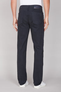 Pantalon droit à surpiqûres - Bleu