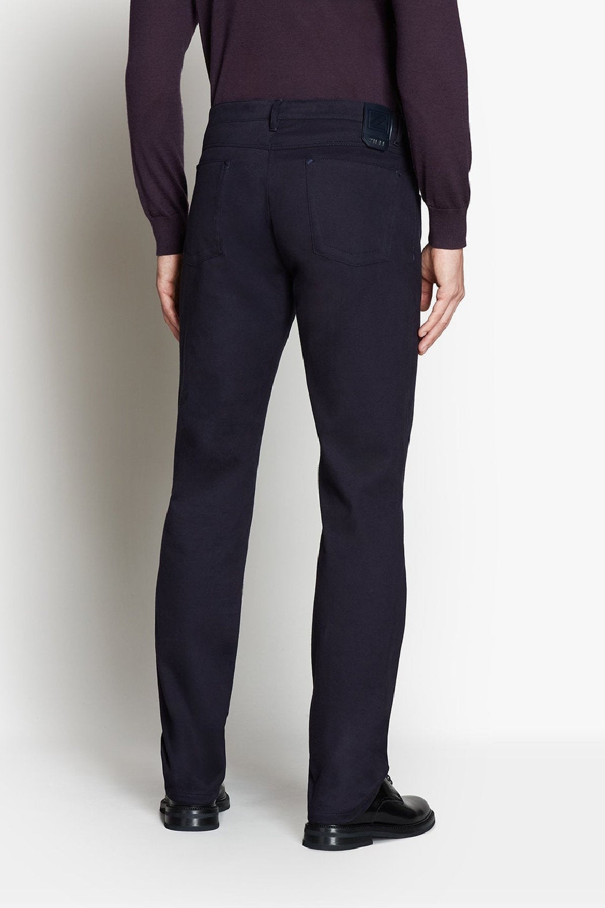 Denim trousers with topstitching - Blue