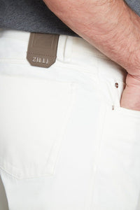 Straight-leg denim trousers - White