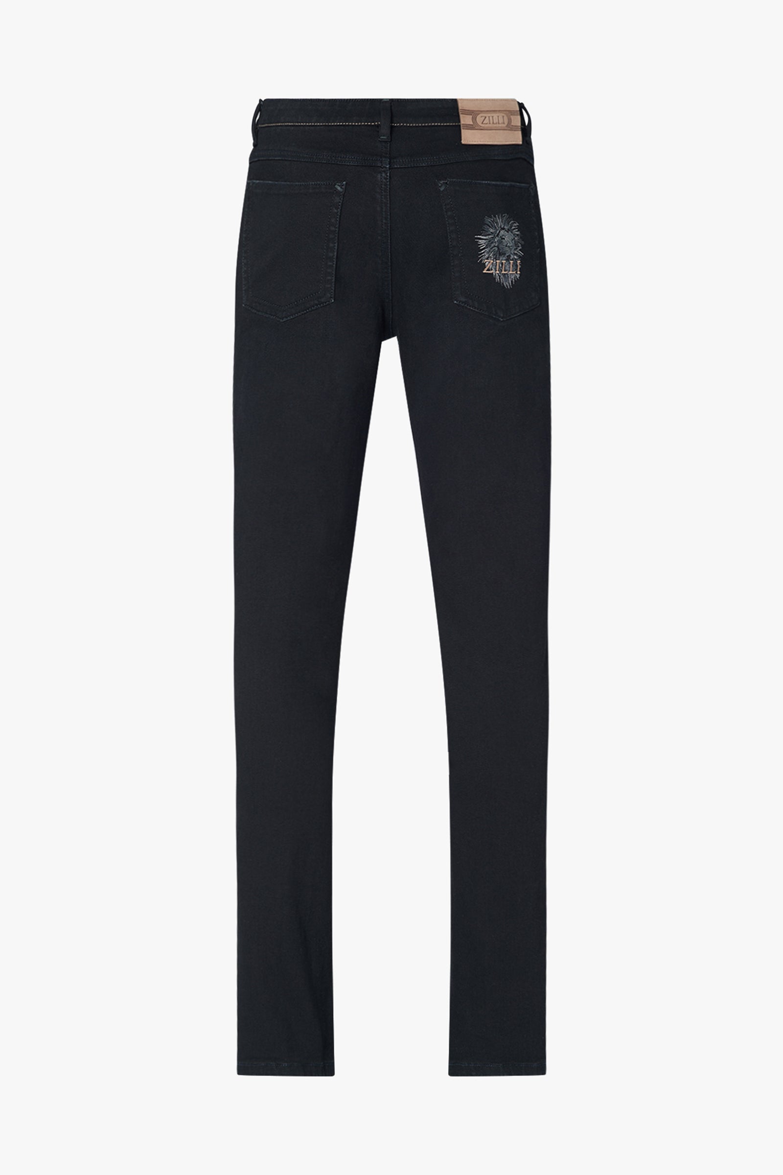 Jean coupe slim à broderie - Noir