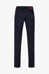 Jean à broderie sur poche arrière - Bleu