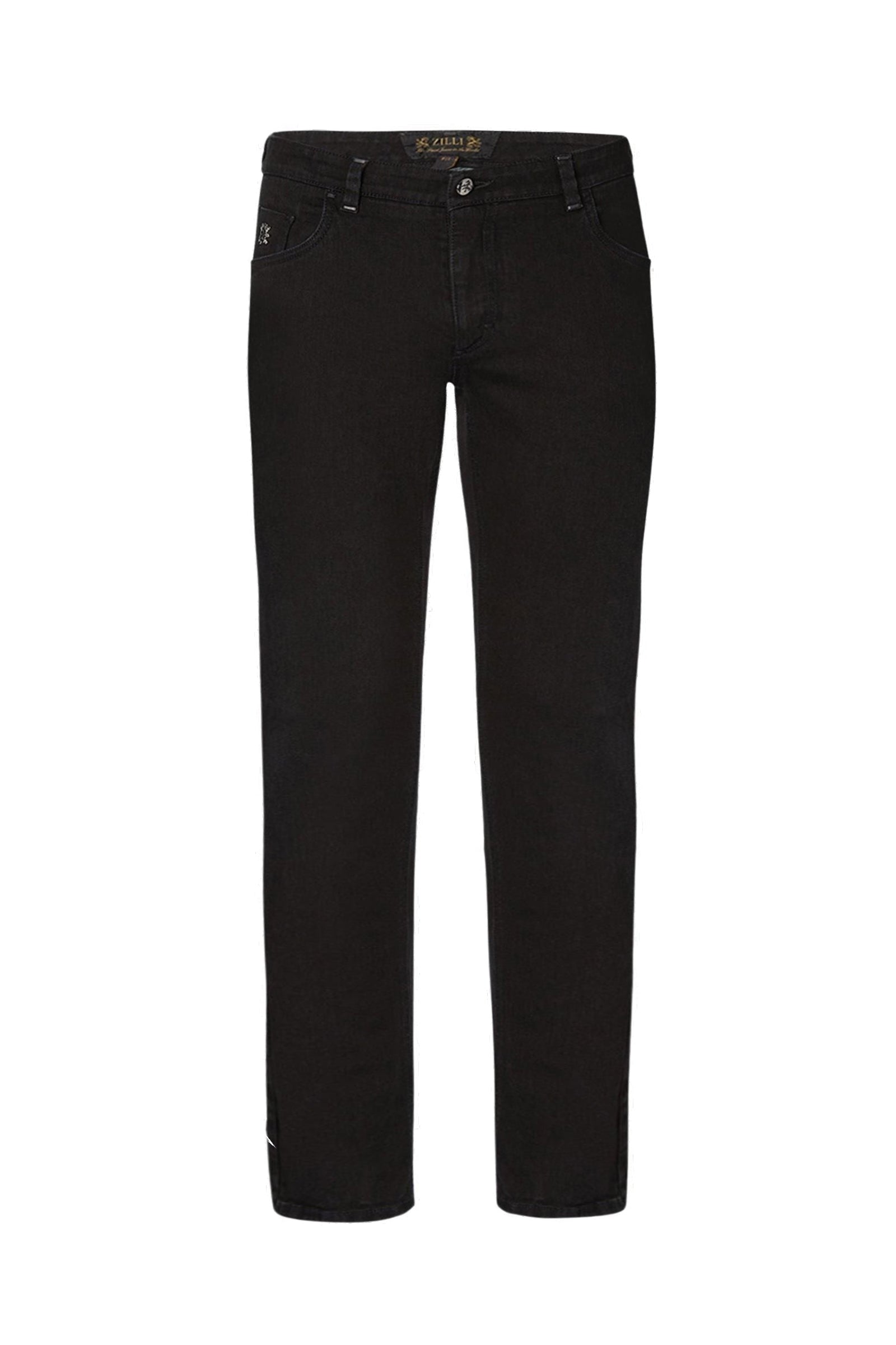 Straight jeans with topstitching - Black