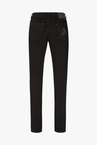 Straight jeans with topstitching - Black