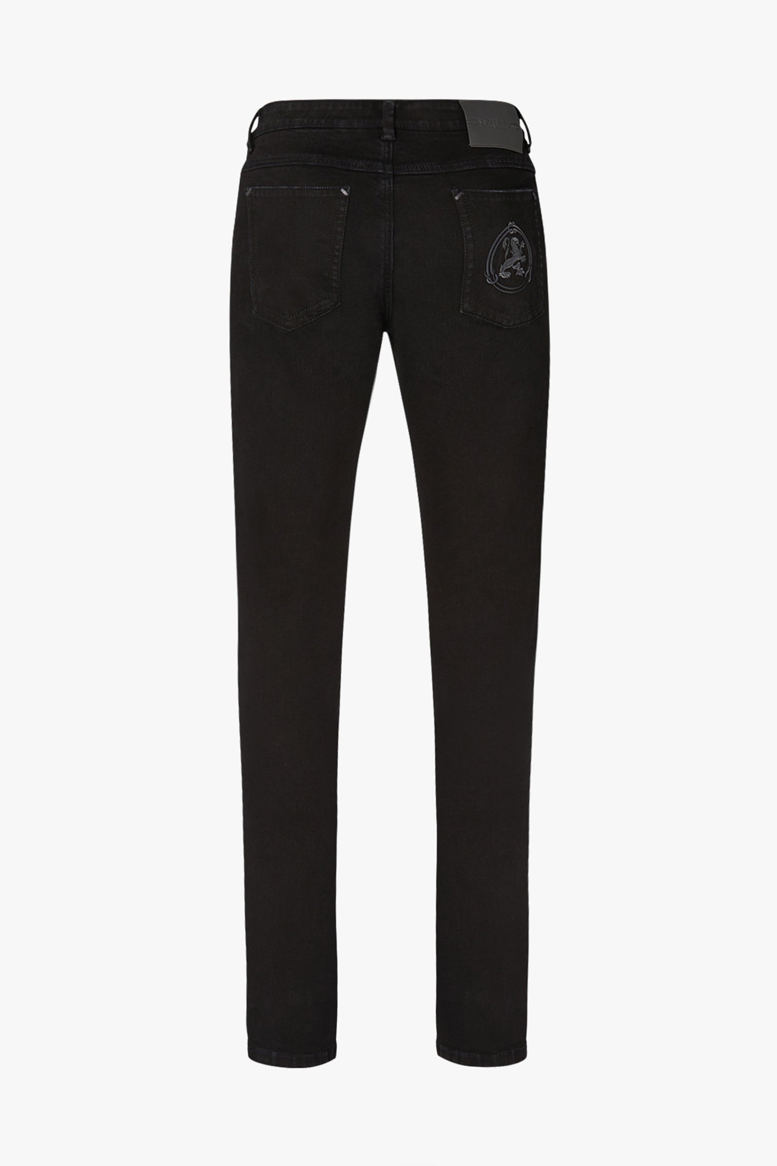 Straight jeans with topstitching - Black