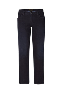 Straight jeans with embroidery and faded pattern - Blue