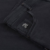 Jean slim à broderie motif équestre - Gris