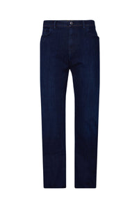 Straight jeans with topstitching - Blue