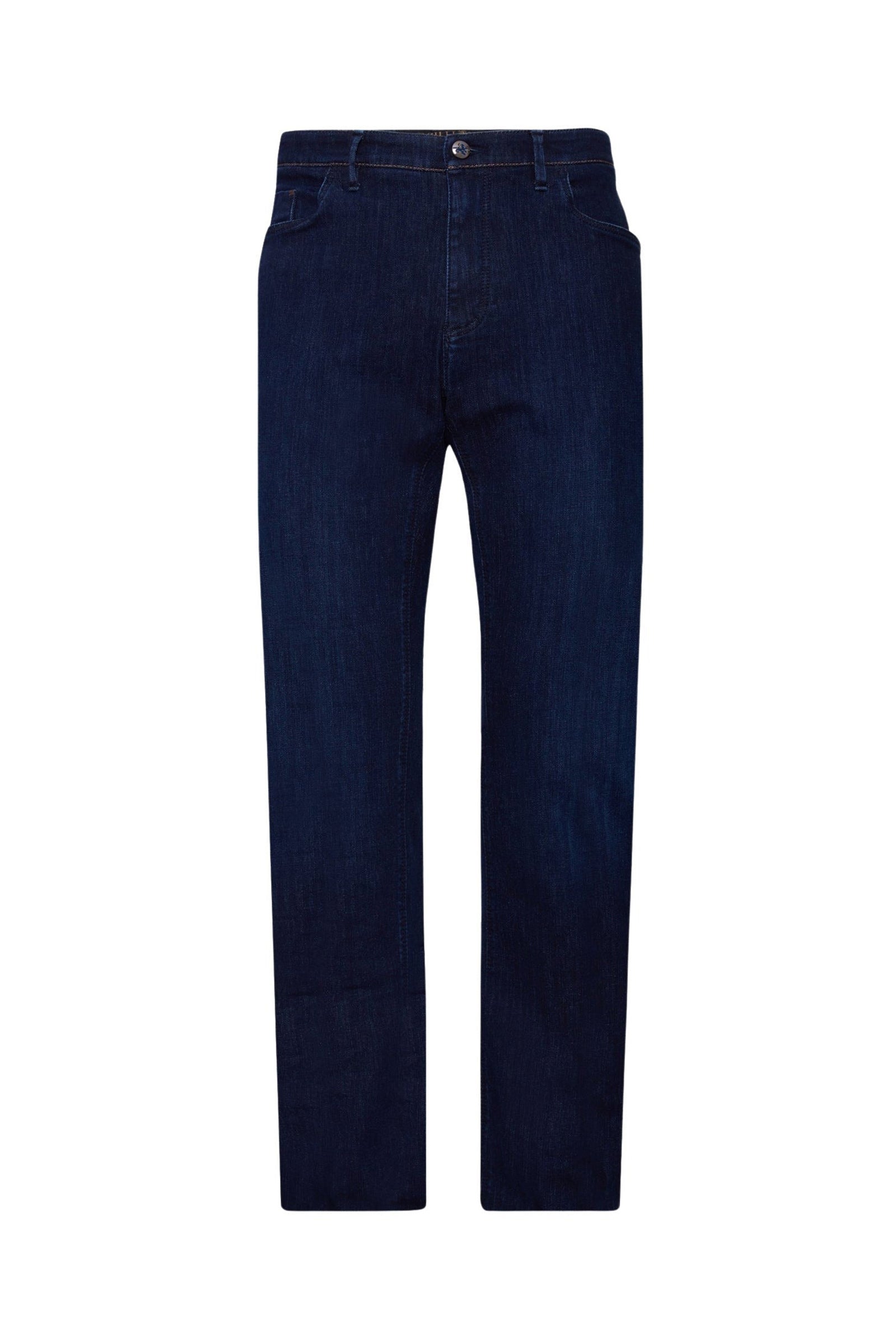Straight jeans with topstitching - Blue