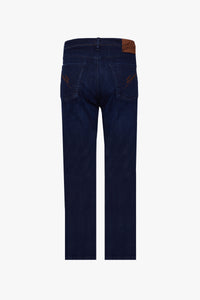Straight jeans with topstitching - Blue