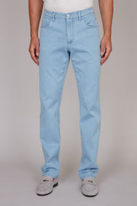 Pantalon à effet délavé taille haute en denim - Blue Jeans