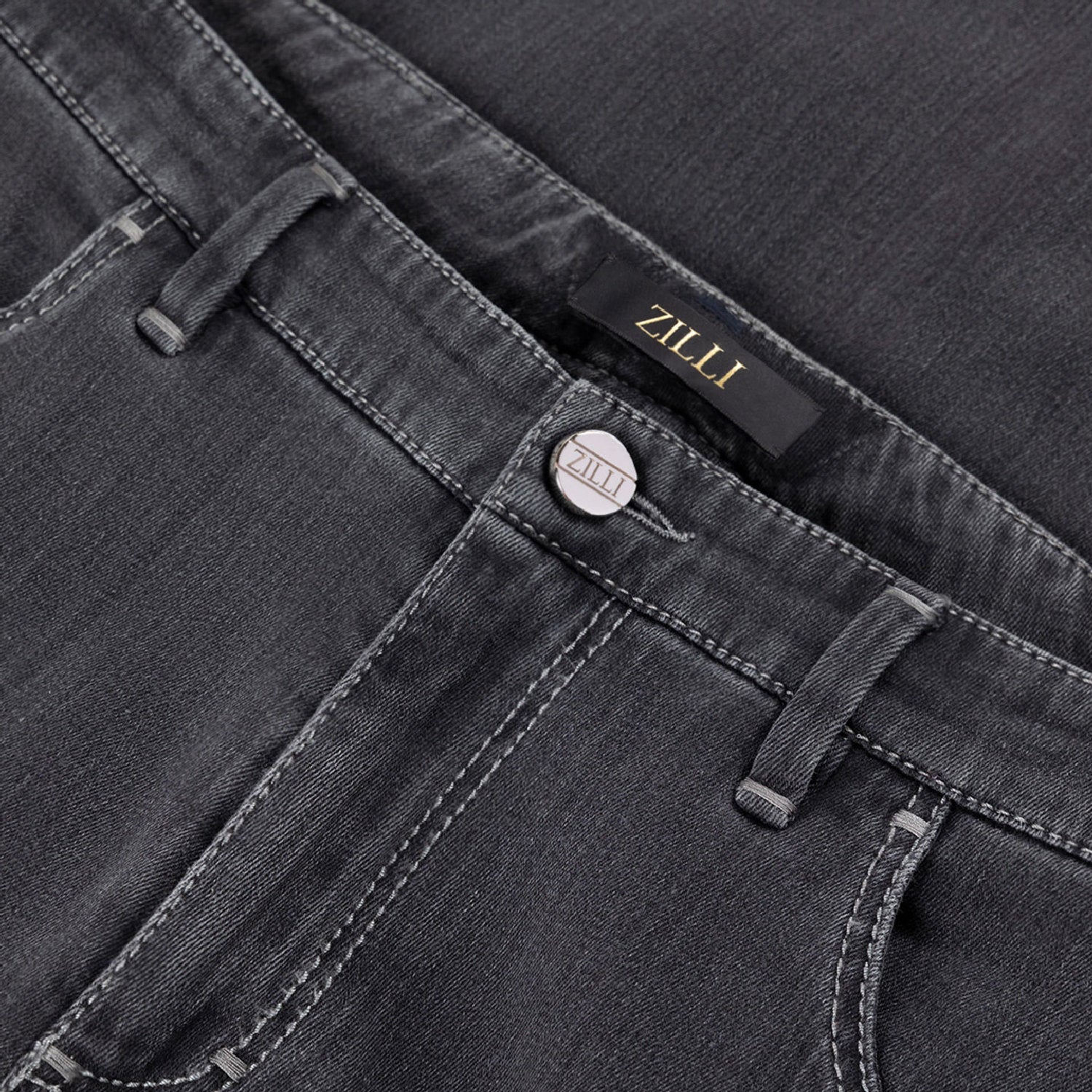 Jean coupe slim délavé - Gris