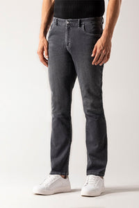 Jean coupe slim délavé - Gris