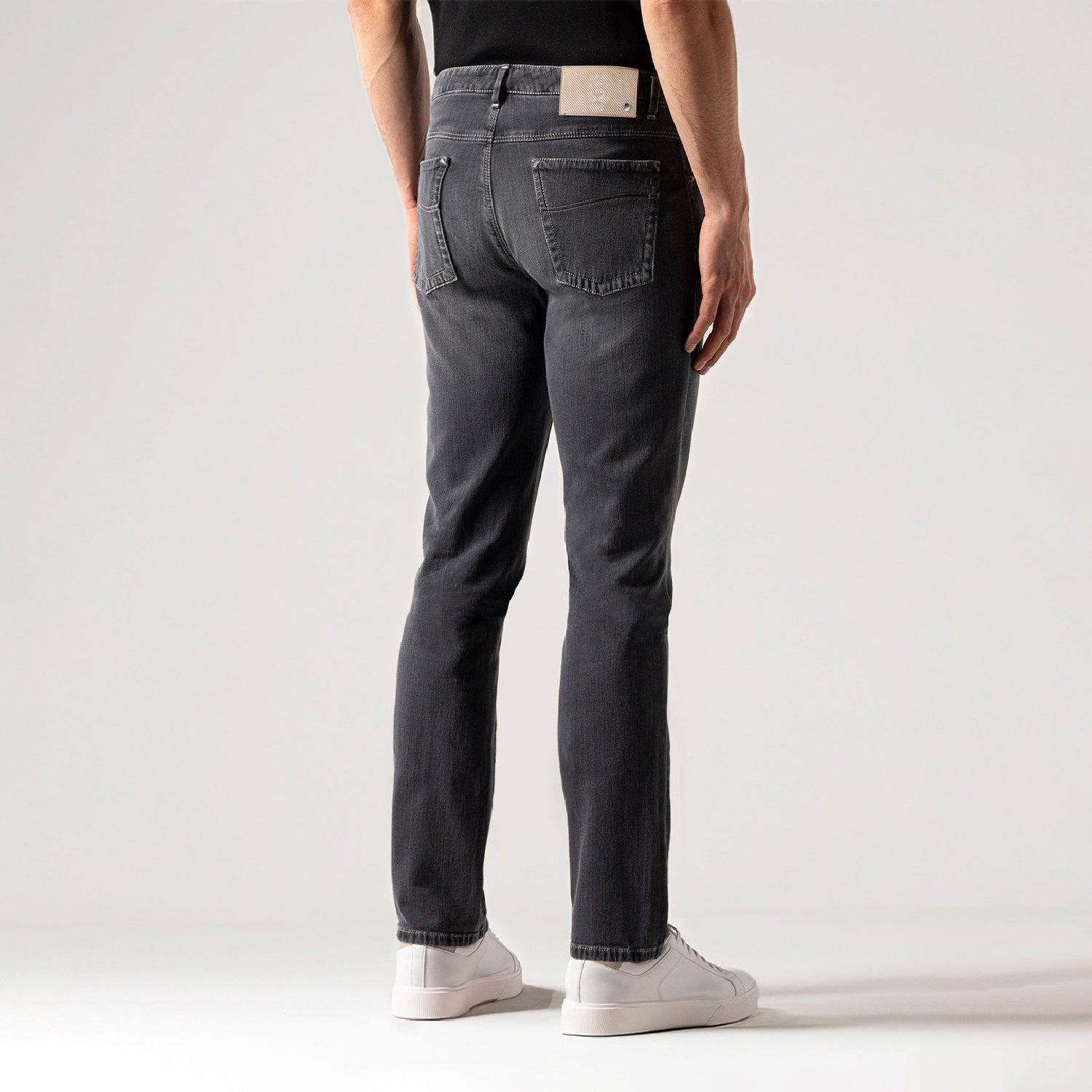 Jean coupe slim délavé - Gris