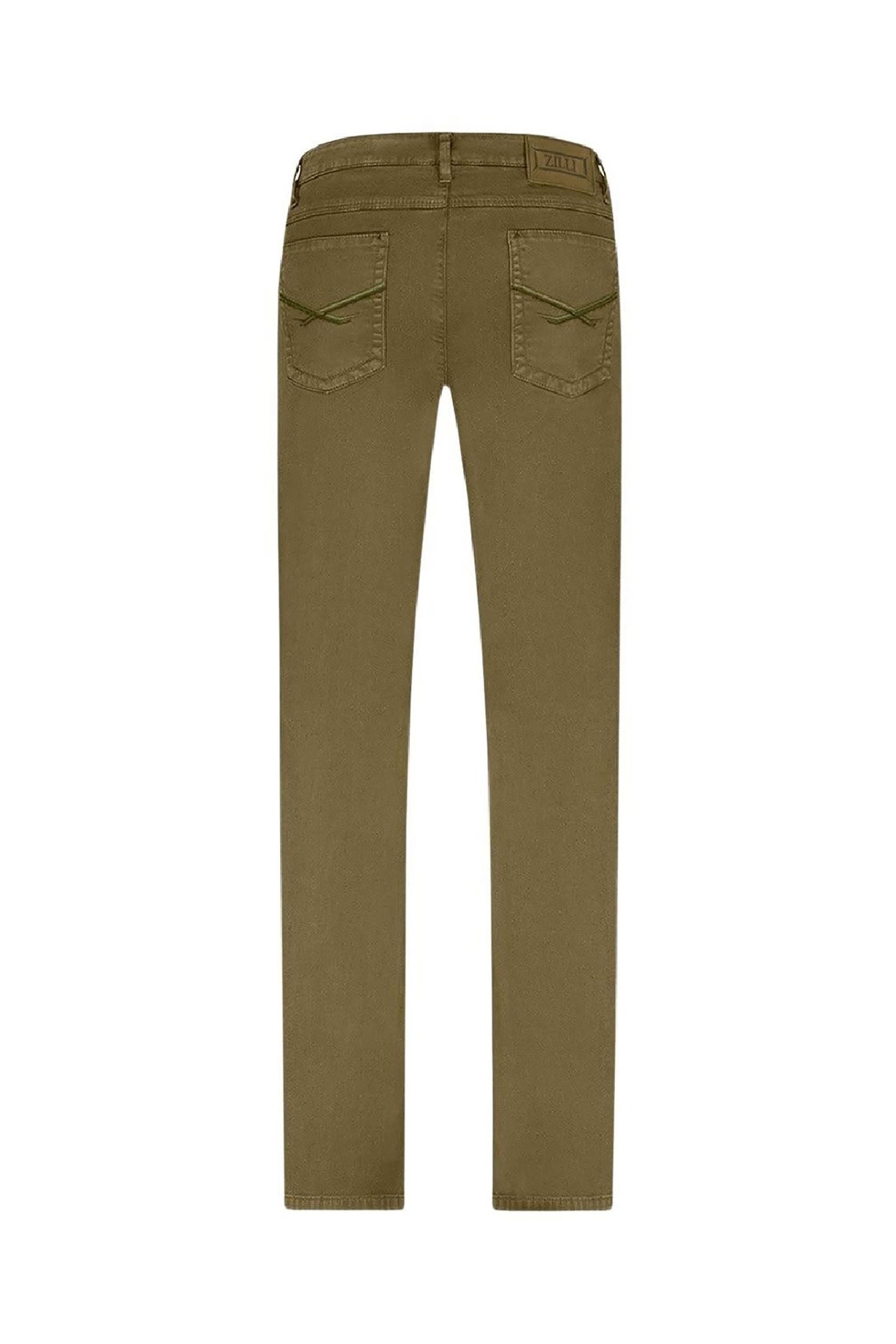 Jean à motif surpiqué - Vert