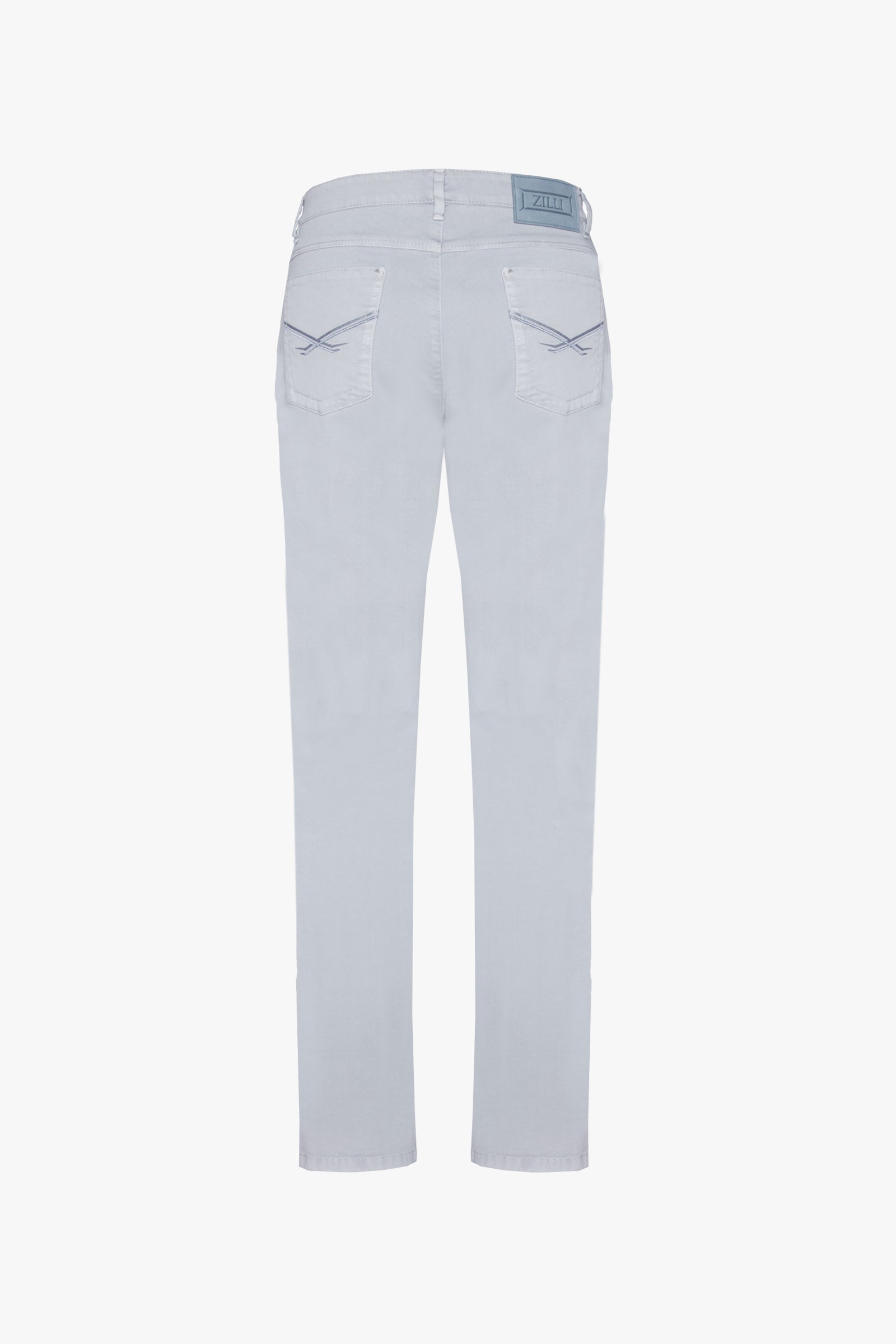 Faded embroidered straight jeans - Grey