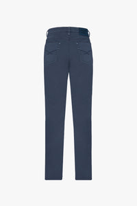 Pantalon chino à broderies sur poches arrière - Bleu