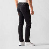 Jean coupe droite à écusson  - Noir