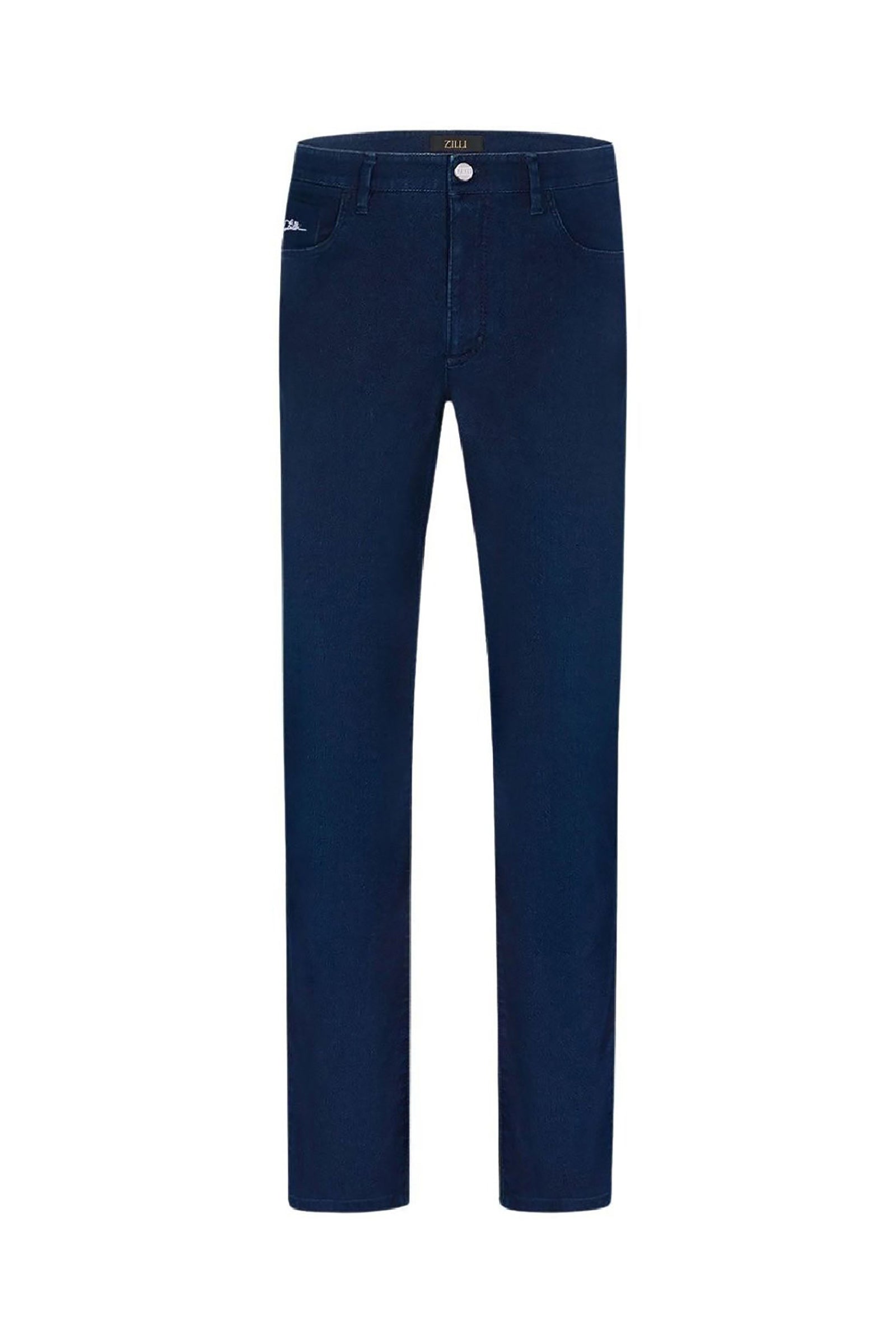 Jean droit avec patch embossé - Bleu