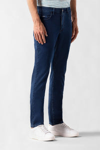 Jean droit avec patch embossé - Bleu