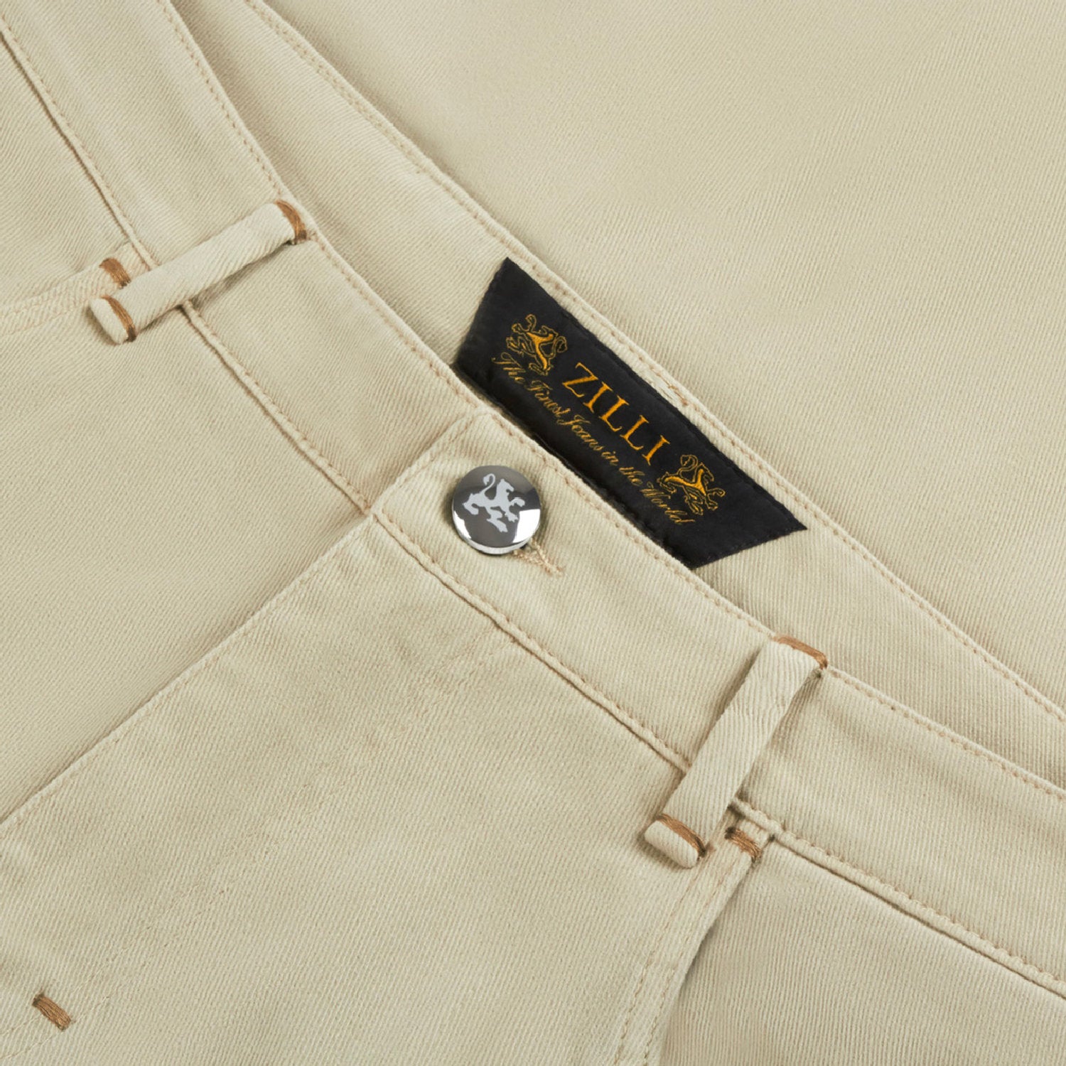 Jean à surpiqûres - Beige