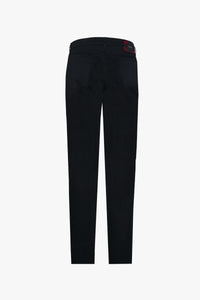 Pantalon chino coupe droite taille mi-haute - Bleu