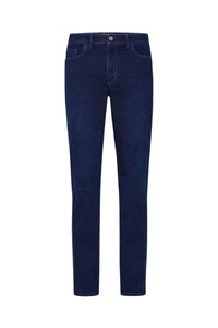 Jean slim à broderie et motif - Bleu