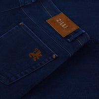 Jean slim à broderie et motif - Bleu