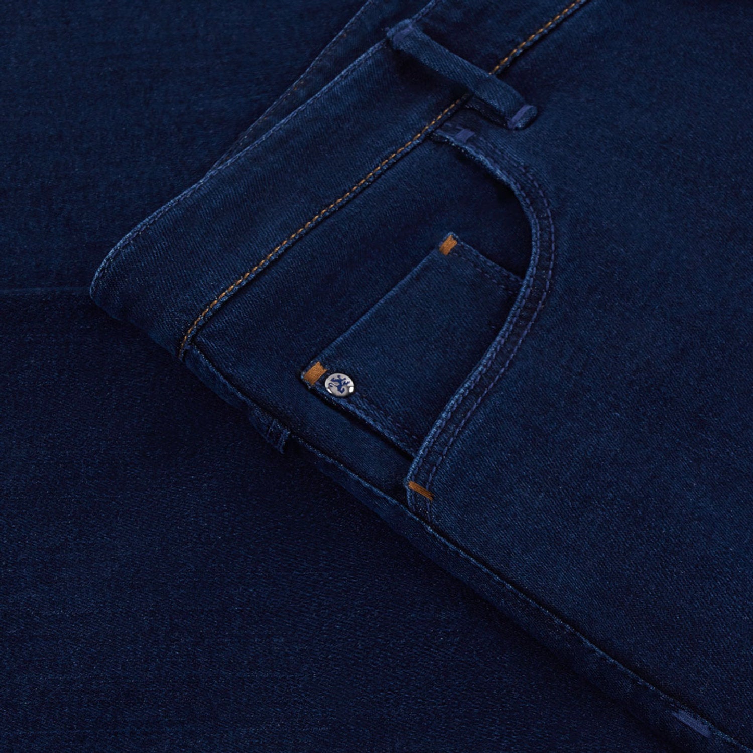 Jean slim à broderie et motif - Bleu