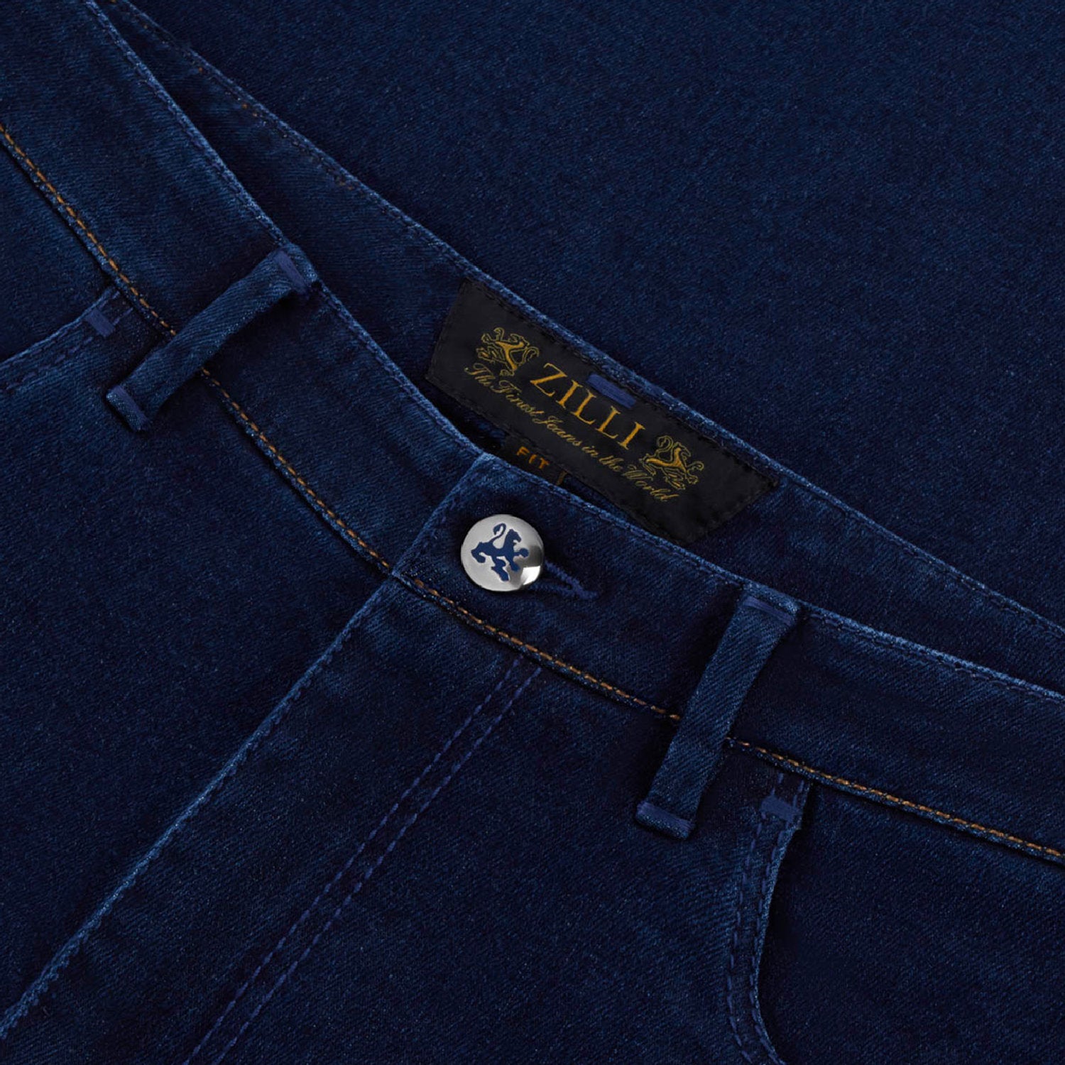 Jean slim à broderie et motif - Bleu