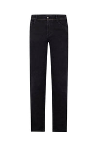 Jean coupe droite à écusson - Noir
