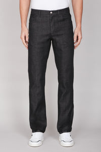 Straight-leg jeans with tone-on-tone stitching - Black