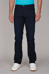 Pantalon chino à surpiqûres en denim - Dark Navy