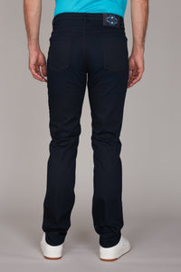 Pantalon chino à surpiqûres en denim - Dark Navy