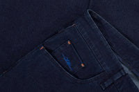 Jean droit à surpiqûres - Bleu