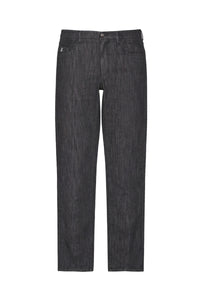Jean droit délavé et texture slub - Noir