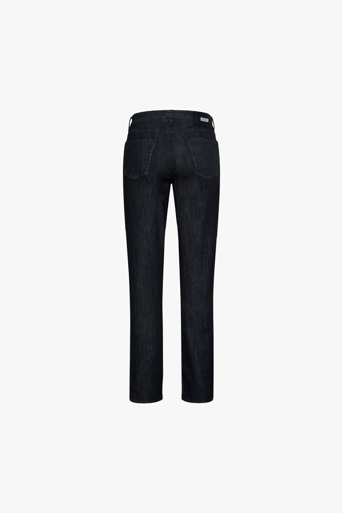 Trousers with topstitching and a denim yoke - Black