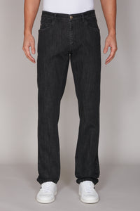 Straight washed jeans - Grey & Aubergine