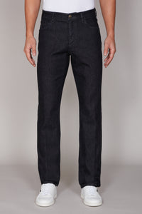 Straight-leg jeans with topstitching - Blue
