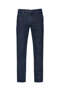Jean coupe droite à empiècement ceinture - Bleu