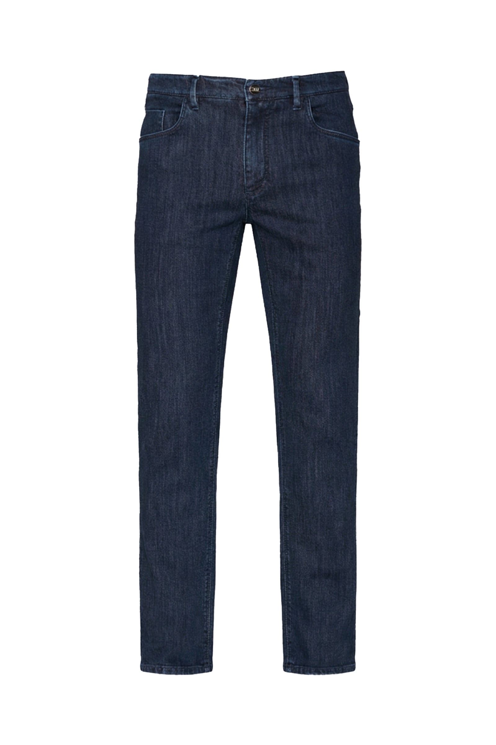 Jean coupe droite à empiècement ceinture - Bleu