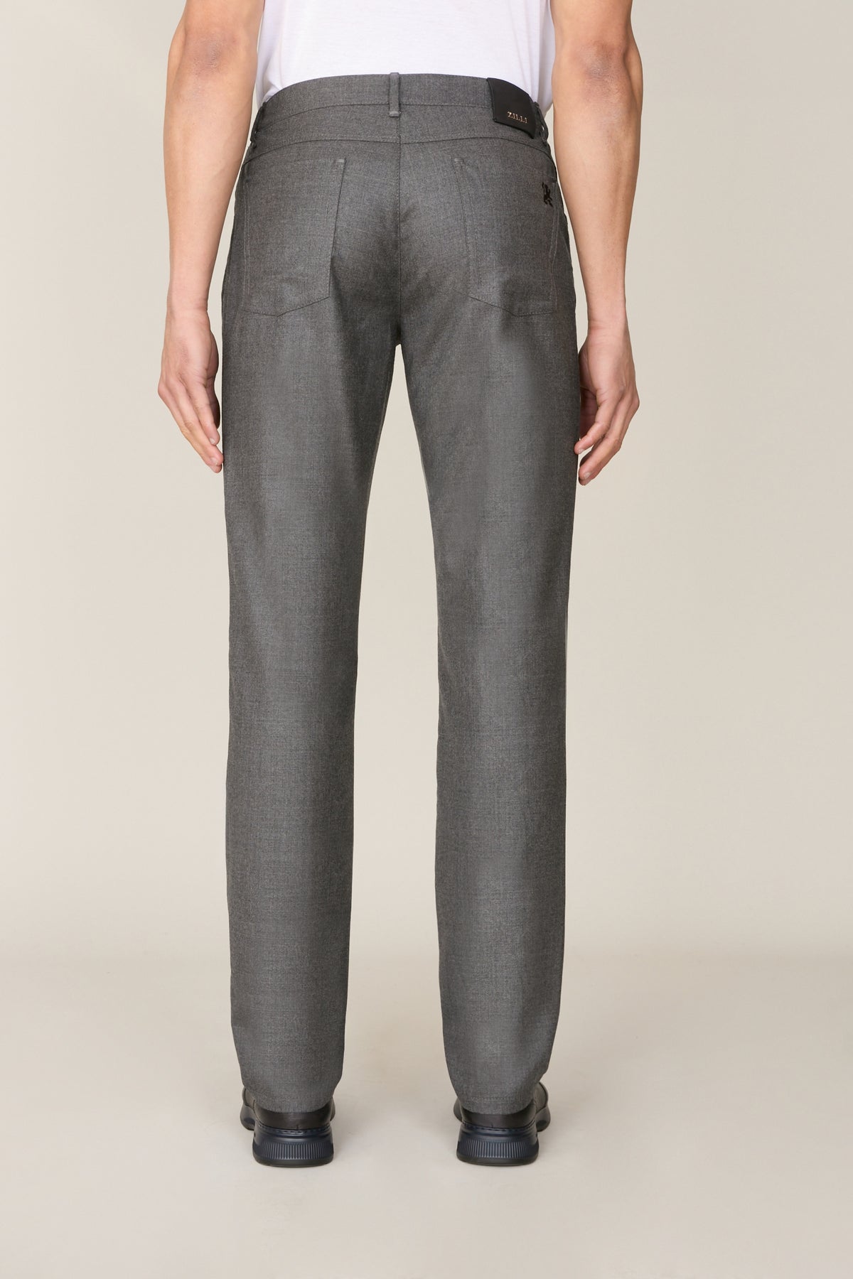 Pantalon à 5 poches en laine - Grey Anthracite